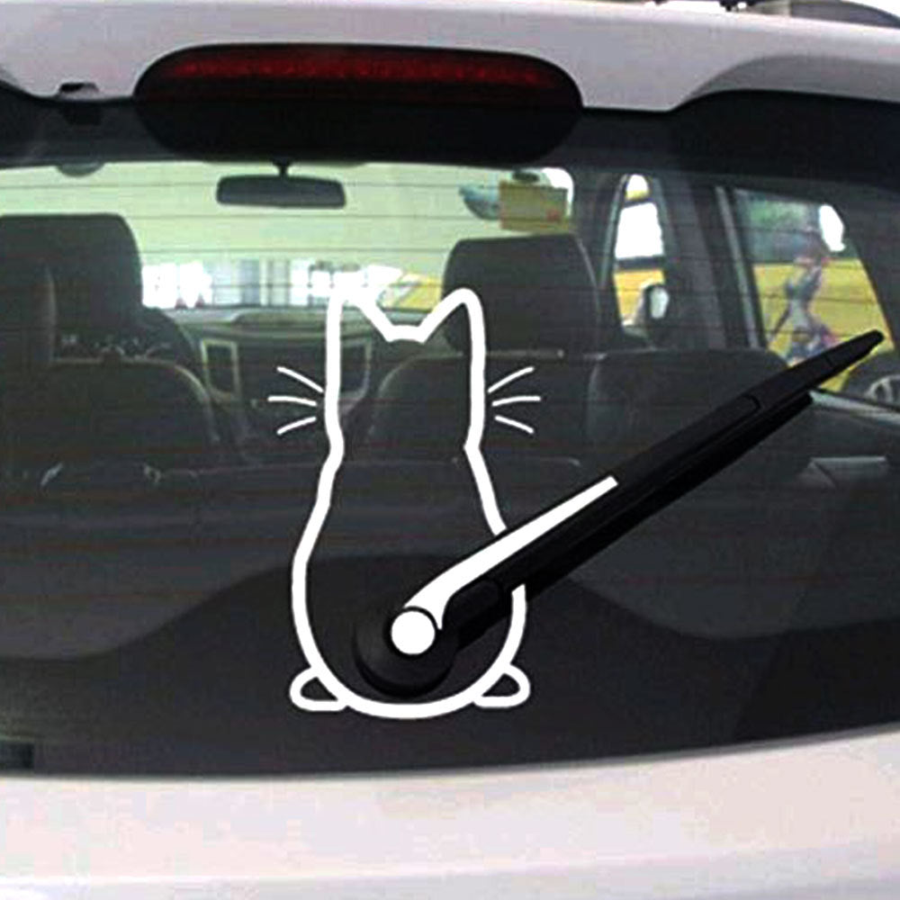 Adesivo gatto per tergicristallo macchina posteriore